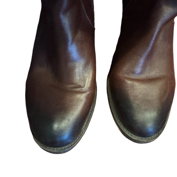 Vince Camuto Riding Boots Bocca Sz 7M Over the Knee Brown Leather Side Zip - Picture 10 of 14